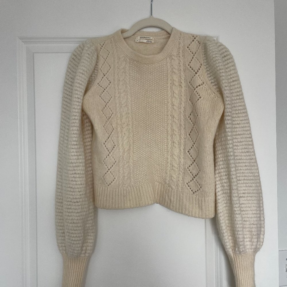 Elizabeth Pointelle Anthropologie Wool Sweater